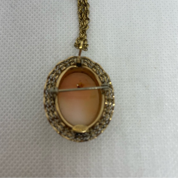 Vintage Bojar Signed Cameo Pendant/Brooch 14K GF Setting - Picture 4 of 7